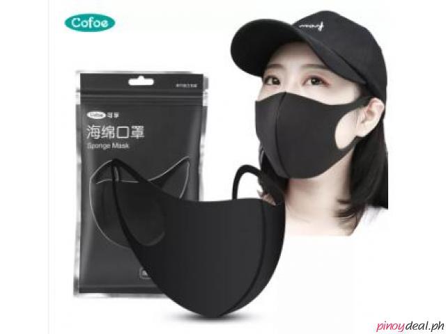 Cofoe 3pcs/6pcs Black Anti-Dust Filter Sponge Mask Washable