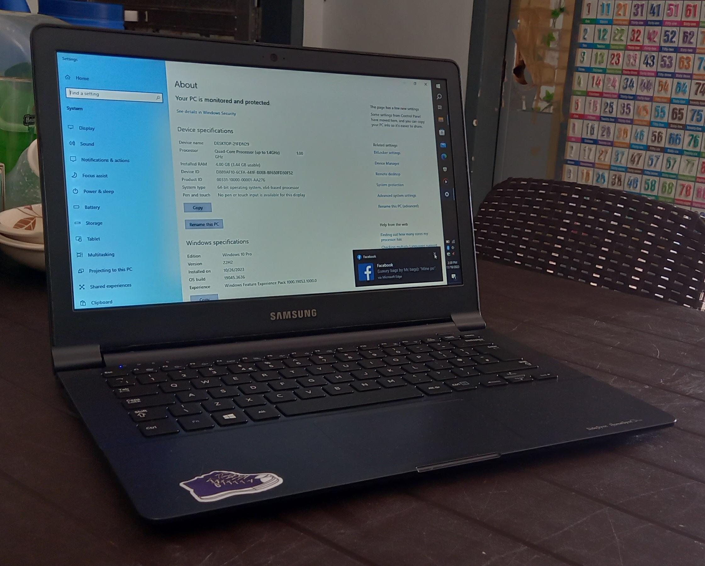 FOR SALE; SAMSUNG LAPTOP, WINDOWS 10, 4BG RAM - Philippines Buy and ...