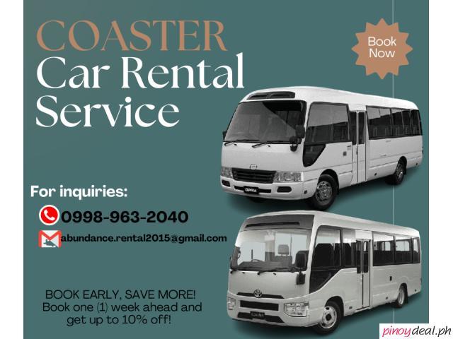 Coaster for Rent! Book now! Save More! Call or Message:09989632040 ...