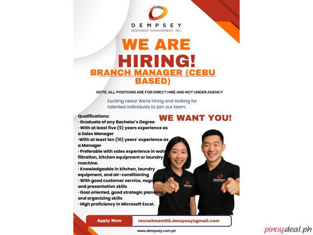 Branch Manager (Cebu Based)