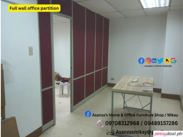 full wall office partition with door