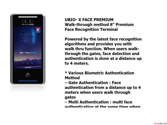 UBIO-X FACE PRO AND UBIO-X FACE PREMIUM