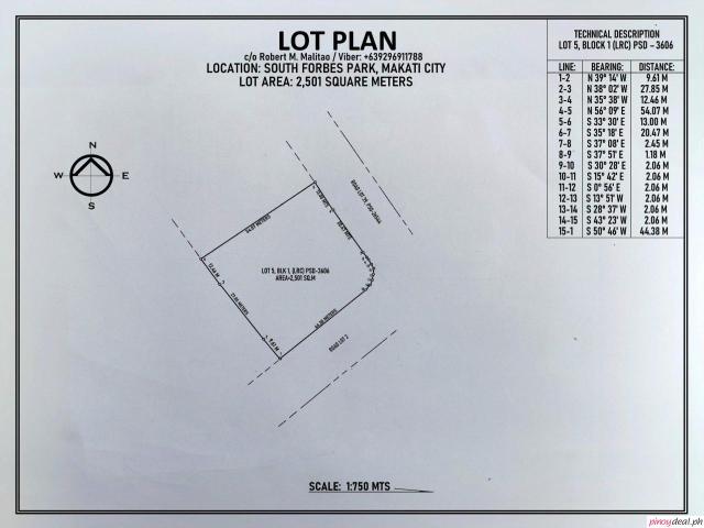 2,501 sqm Prime Residential Lot for Sale in South Forbes Park Makati City