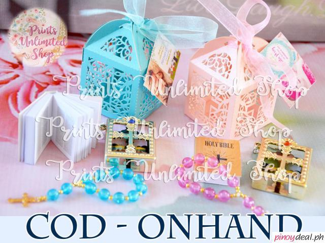COD Bible Rosary Cross Box Souvenirs Baptism Christening Dedication Giveaways Favor Party Baby Kids